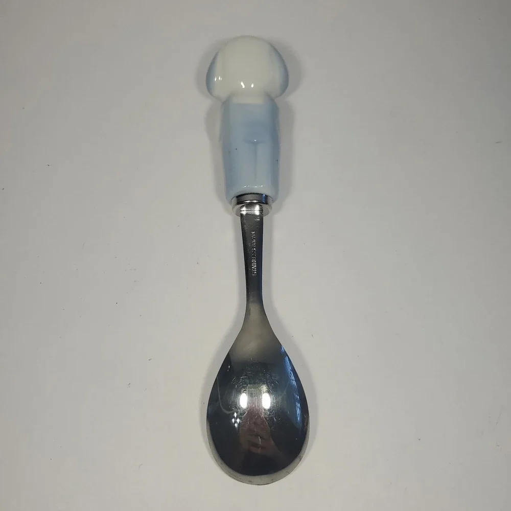 Vintage Lillian Vernon Childs Puppy Dog Stainless Spoon Ceramic Handle Japan